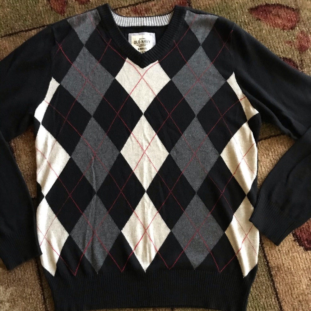 Soft argyle print sweater cashmere blend